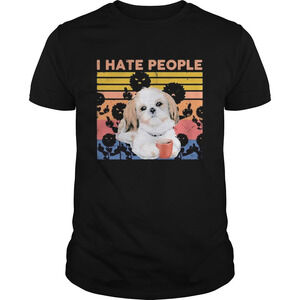 Shih Tzu I Hate People  Retro Shirt
